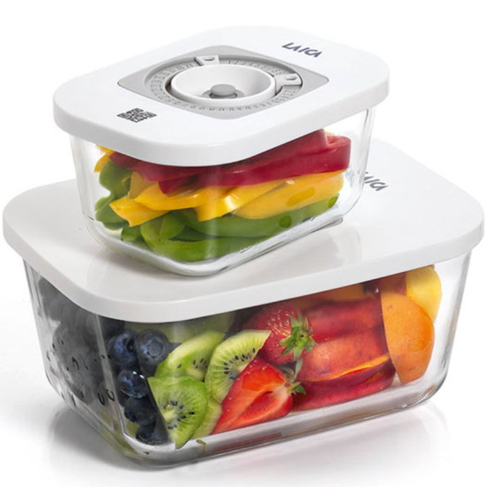 Laica VT33060 Pack de 2 Recipientes de Cristal con Función al Vacío (0.5L y 1.5L)